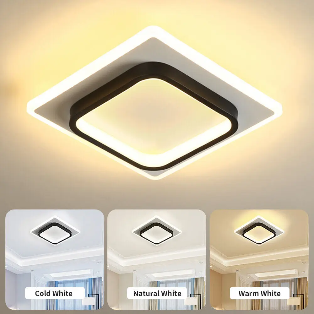 DE Ceiling Light LED Black Square