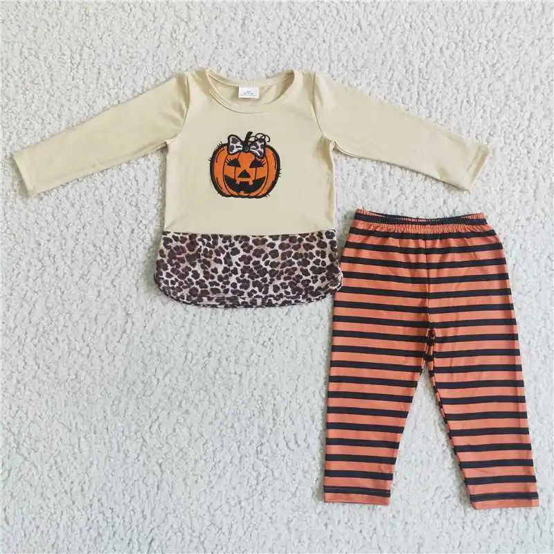 子供用長袖パンツセット,ハロウィンゴーストバット,カボチャレース,新しいファッション,ブティック,RTS