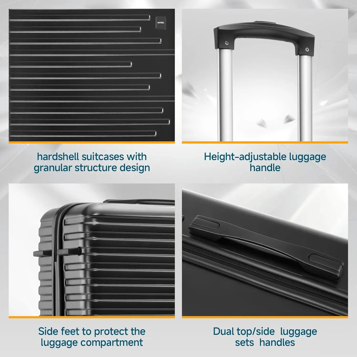 3/5 قطعة مجموعة الأمتعة تحمل على حقيبة ABS + PC عجلة دوارة مقبض تلسكوبي TSA قفل 20/24/28 بوصة الأمتعة على ظهره أدوات الزينة