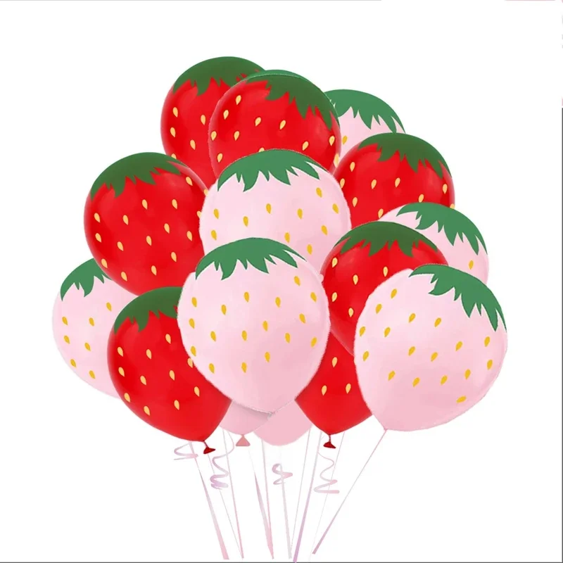 20/50pcs ballons fraises fruits été plage fête hawaïenne pastèque Ballon enfants fille fête d'anniversaire Ballon Festival Globos