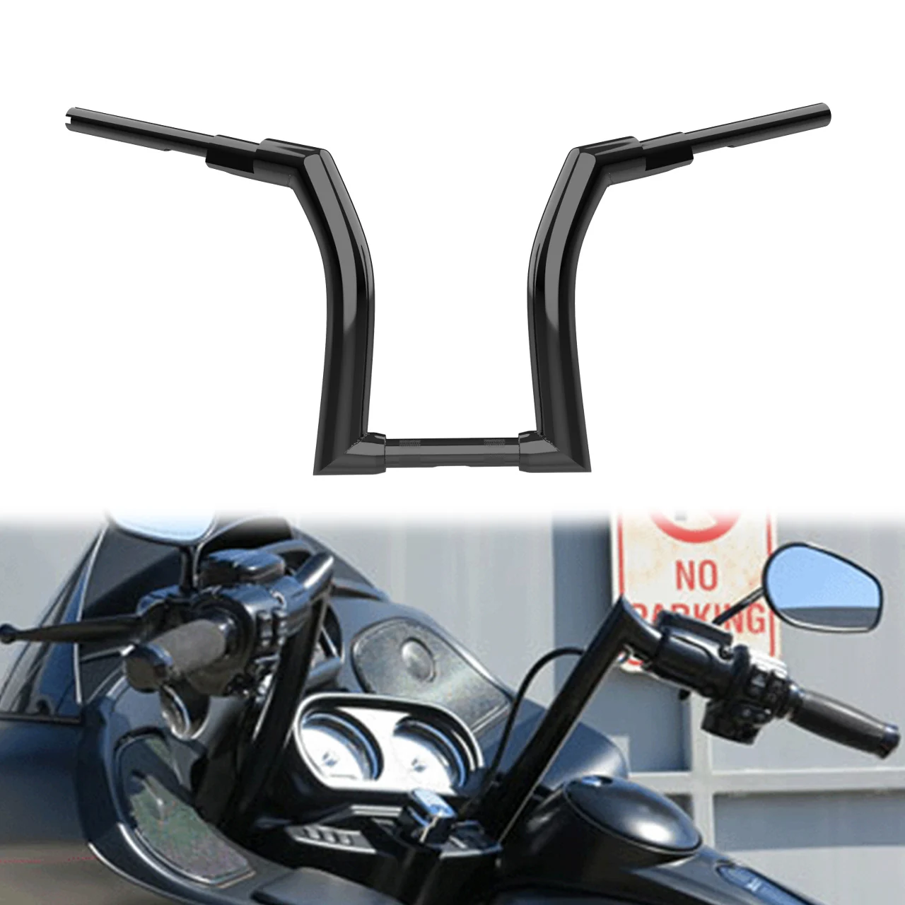 

Мотоциклетный руль Ape Hanger черного цвета, высотой 16 дюймов, для Harley Touring 14-20 Road King, Electra Glide, Street Glide, диаметр 32 мм (1.25 дюйма)