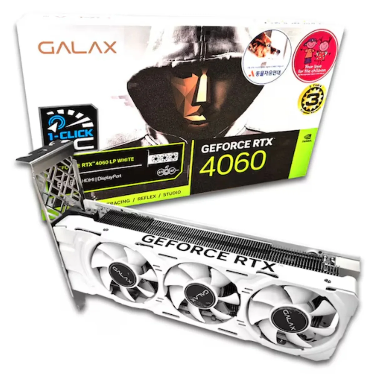 Galaxy GALAX GeForce RTX4060 WHITE OC D6 8GB LP Graphics Card