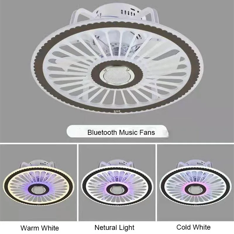 Modern Led Ceiling Fans With Light RGB Buletooth Music Ceiling Lamp With Fans Remote Control + APP 110V 220V  Smart Fans