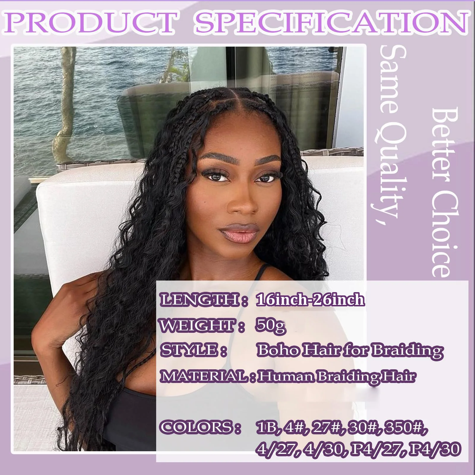 موجة عميقة السائبة الشعر البشري ل مايكرو تجديل الشعر البشري البوهيمي بوهو Knotless الضفائر للنساء ملحقات اللون الطبيعي 1/2/3