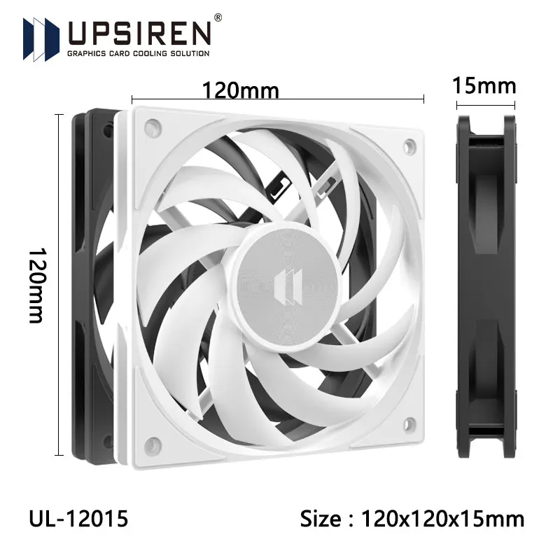 

UPSIREN UL-12015 Вентилятор охлаждения корпуса компьютера, высокопроизводительный ультратонкий вентилятор 120X120X15 мм, большой объем воздуха/гидравлический подшипник