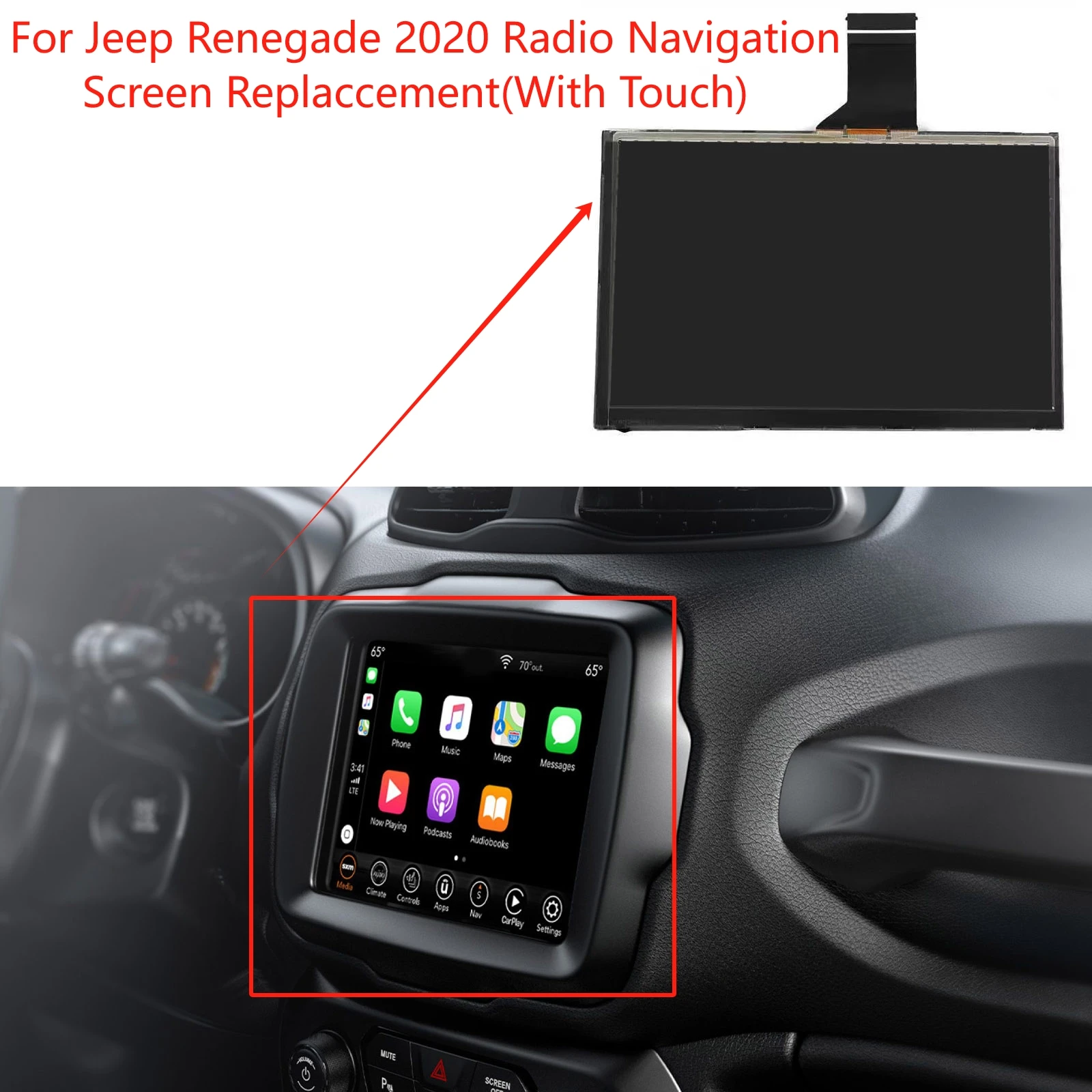 New 7inch Original TFT-LCD Screen for Jeep Renegade 2017-2020 Radio Navigation Replacement(With Touch)