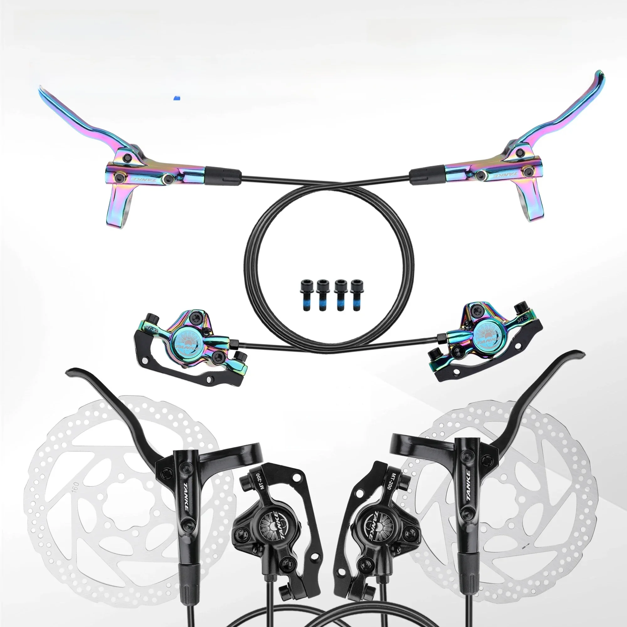 AliExpress TANKE MT200 Bike Hydraulic Disc Brake MTB Brake BL BR 800/1600mm Bicycle Brake 2 Piston 3 Finger Steel Lever Bike Parts Upgrade