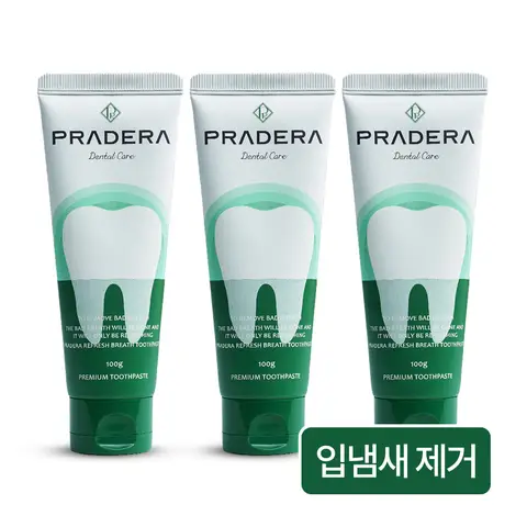 ♥ 알리만의 특가 ♥ 프라데라 인생치약 구취케어 입냄새 무불소, 100g, 3개