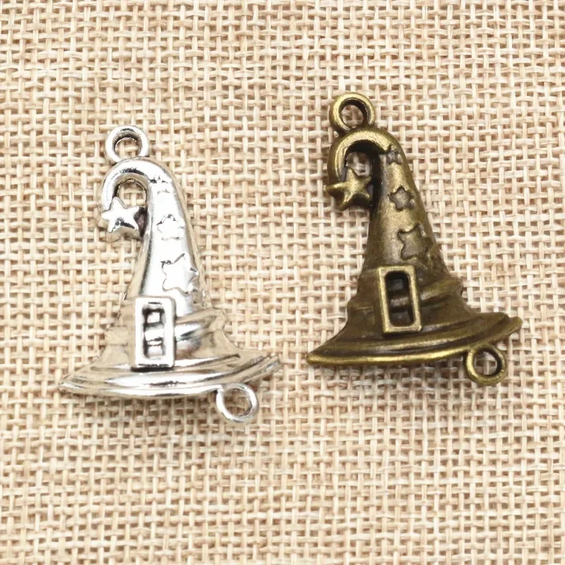 5 sztuk 36x28mm Antique Bronze Plated magiczny kapelusz ręcznie robiony wisiorek: DIY dla bransoletka naszyjnik — zdjęcie 2