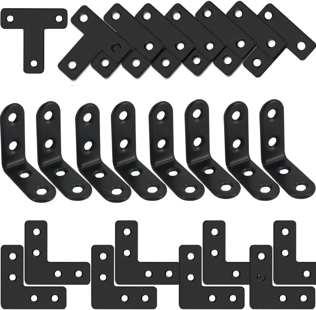 

12/24Sets of Stainless Steel Corner Code Right Angle L-shaped Brackets Corner Braces Supporting Furniture Connection