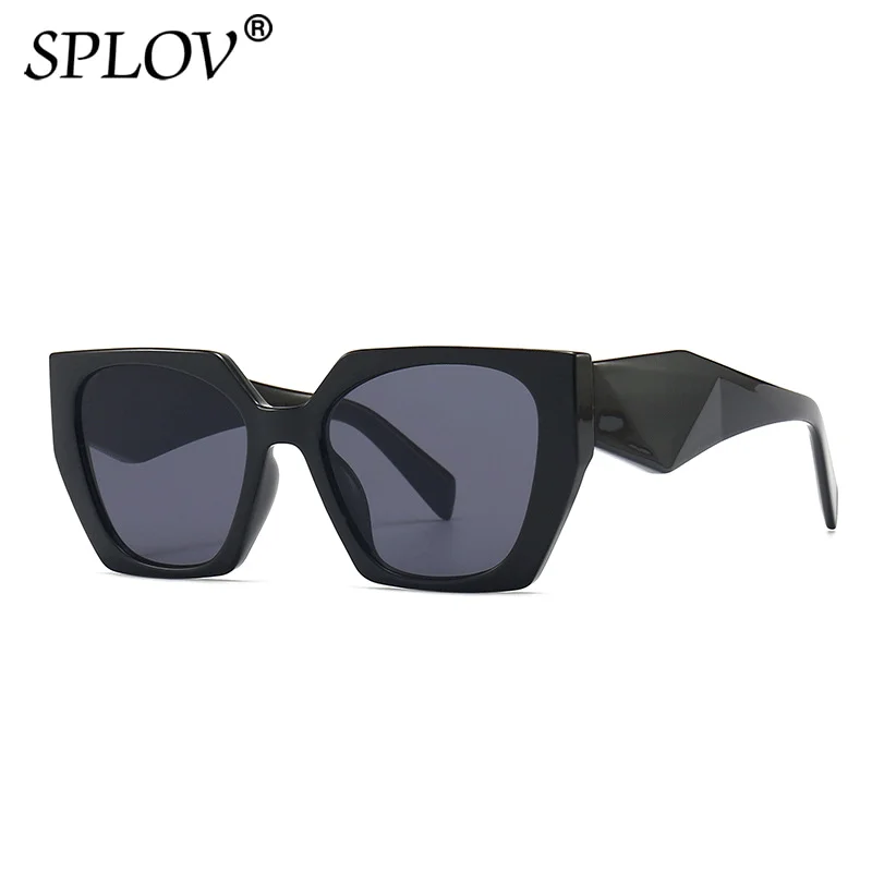 Retro Polygon Cat Eye Sunglasses Women Brand Designer Fashion Gradient Shades Leopard Colorful Clear Sun Glasses Ladies UV400