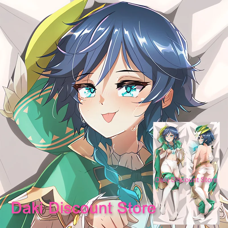 Dakimakura Venti Genshin Impact Anime Double Sided Print Life Size Body Pillow Cover Pillowcase