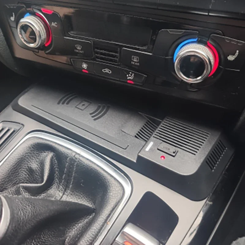 Bezprzewodowa ładowarka samochodowa 15W do konsoli środkowej, szybka ładowarka do telefonu, uchwyt do ładowania Audi A4 B8 B9 Allroad A5 S5 RS5 Q5 SQ5 — zdjęcie 2
