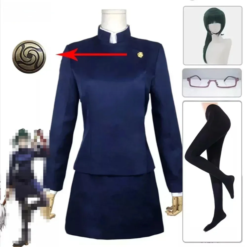 ANIMECC en Stock S-3XL Maki Zenin Cosplay Costume perruque haut jupe Zen en Maki Halloween fête de noël uniforme pour les femmes