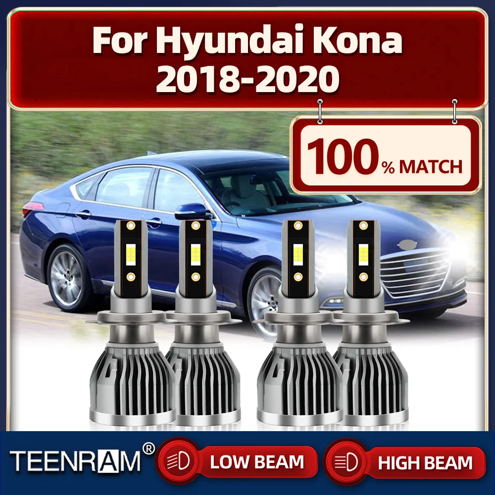 

40000LM H7 Canbus LED Headlight 240W CSP Chips Auto Headlamps 12V 6000K White Plug And Play For Hyundai Kona 2018 2019 2020