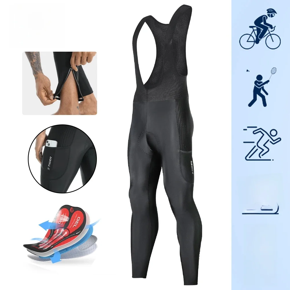 X-TIGER collants de cyclisme hommes vélo bavoir pantalon 5D Gel rembourré printemps automne Sports de plein air équitation montagne route vélo pantalon