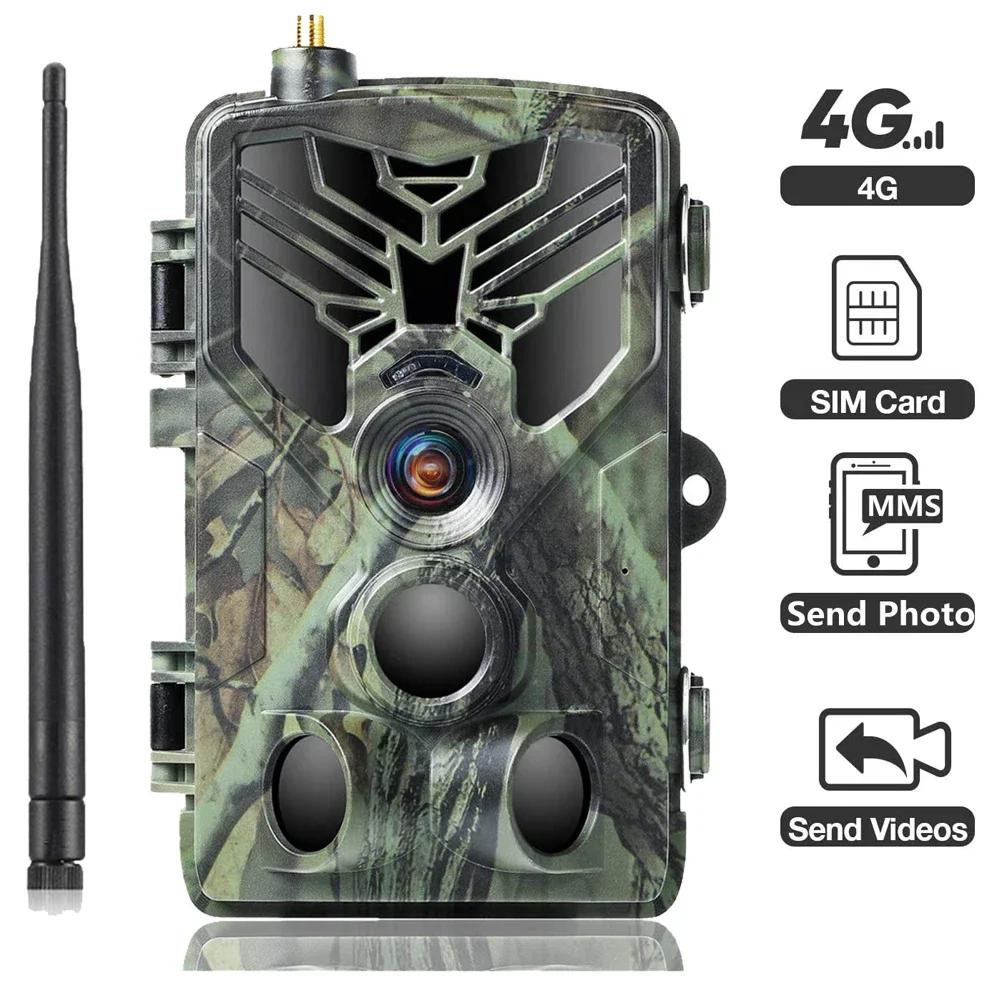 4G 20MP HD 4K Outdoor Hunting Trail Camera HC-810Pro Night Vision Trap Game 120° FTP SMTP MMS Wireless Cellular Wildlife Cam