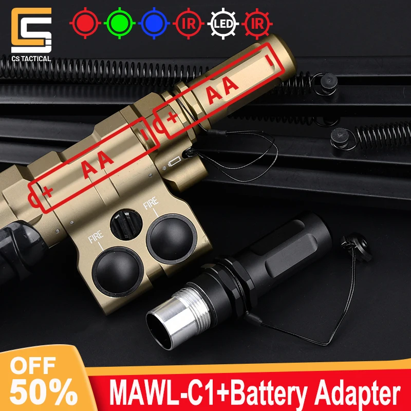 

WADSN Tactical Metal CNC MAWL C1 Airsoft Laser Indicator Red Green Blue Dot IR Laser Sight Hunting Device AA Battery Accessroy