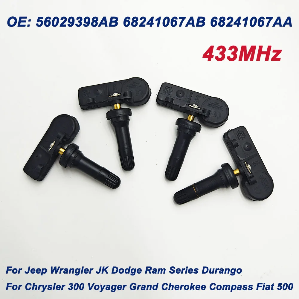 1/4Pcs 56029398AB 68241067AB 68241067AA NEW TPMS Sensor For Chrysler 300 Dodge RAM Durango Journey Jeep Grand Cherokee Fiat 500