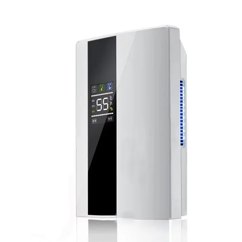 Deumidificatore e purificatore d'aria 2 in 1, assorbitore di umidità, silenzioso, per la casa, la camera da letto, telecomando, timer, tubo dell'acqua esterno.