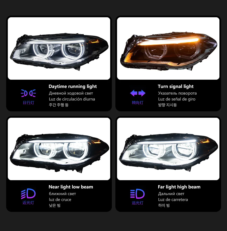 AKD Car Styling Head Lamp for BMW F10 Headlights 2010-2017 520i 525i 530i F18 LED Headlight DRL Projector Lens Auto Accessories