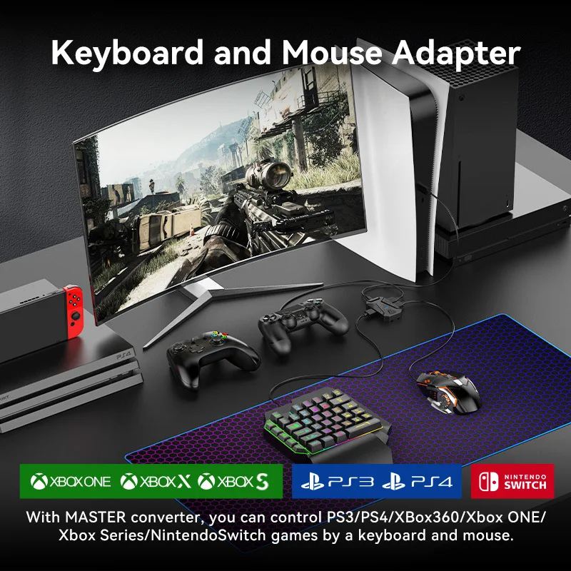 

Mobile Game Adapter Kit Mobilador Gamer Converter Keyboard Mouse Combo Keyboard Adapter Controller for PS3 4 XBox 360 One Mix Ma