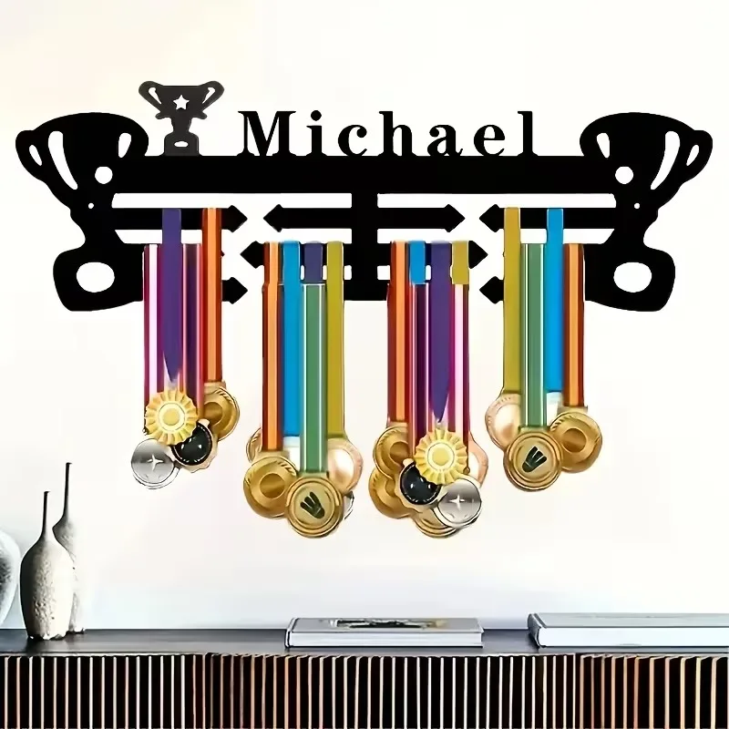 Custom Vintage Metal Medal Rack, for Displaying Medals on The Wall, Decorative Hooks for Medals&Trophies, Valentine's Day Gifts