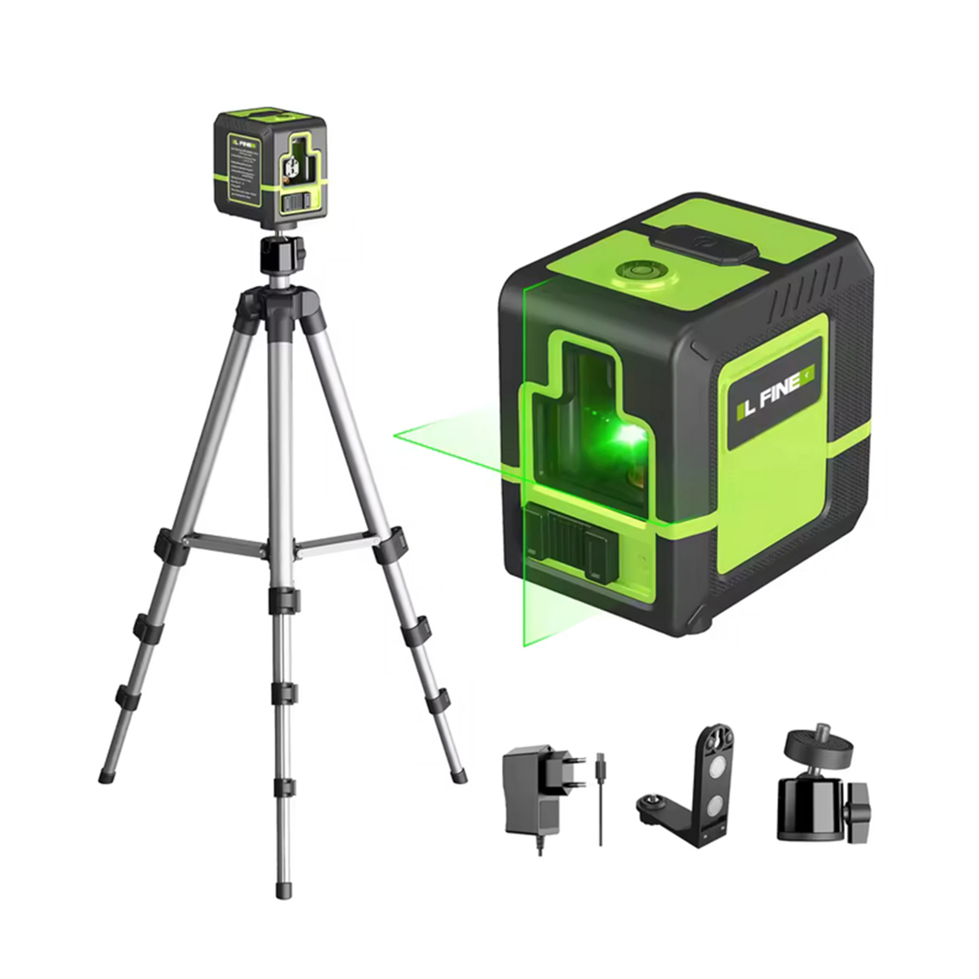 Nível a Laser Lfine 2 Linhas, Nível a Laser Profissional Horizontal e Vertical, Nível a Laser Automático 360 °   Ferramentas de Nivelamento Automático