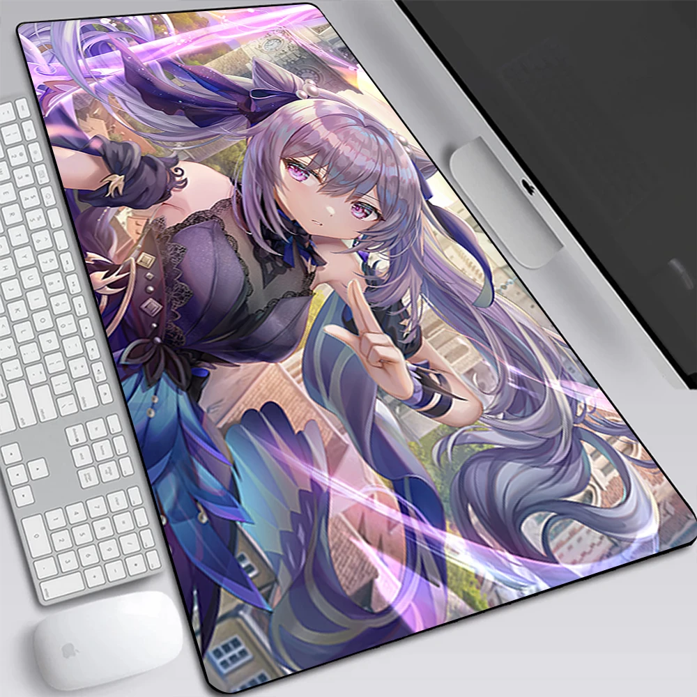 Genshin Impact Keqing Large Gaming Mouse Pad Computer Laptop Mousepad Keyboard Pad Desk Mat PC Gamer Mouse Mat Office Mausepad