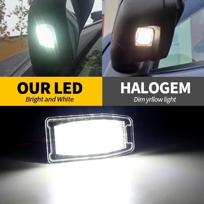 2 قطعة خالية من الأخطاء الأبيض LED تحت الجانب مرآة البركة أضواء وحدة Canbus لفولفو S60 S80 V70 XC70 XC90 لاند روفر LR2 LR3
