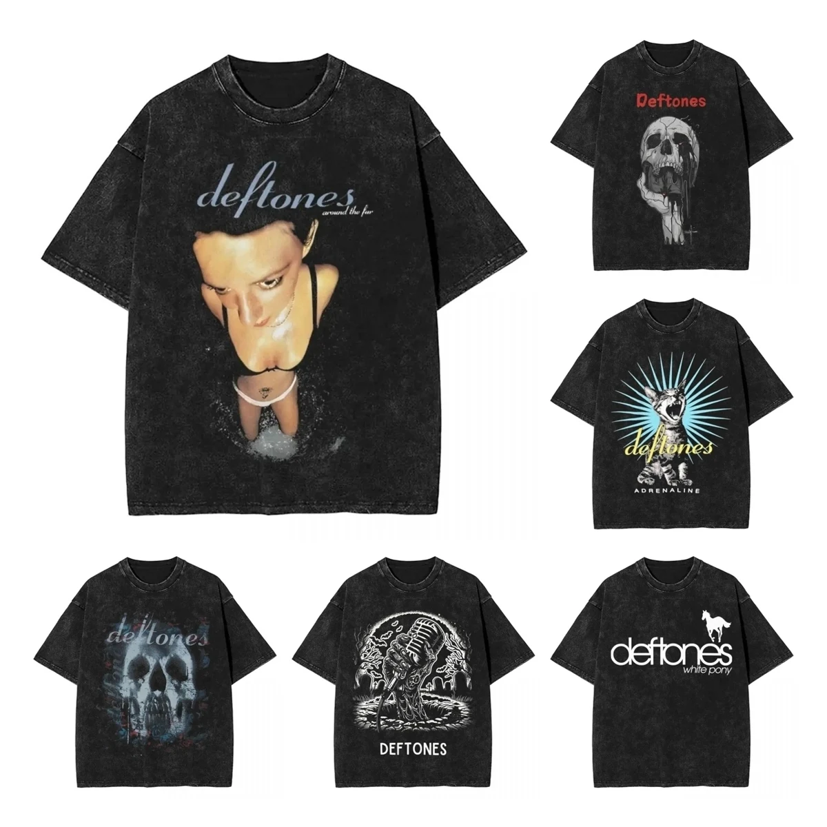 

Футболки Deftones Around The Fur Washed, уличная одежда, крутая футболка в стиле хип-хоп, футболки с металлической рок-группой, мужские и женские хлопковые футболки с уличным принтом