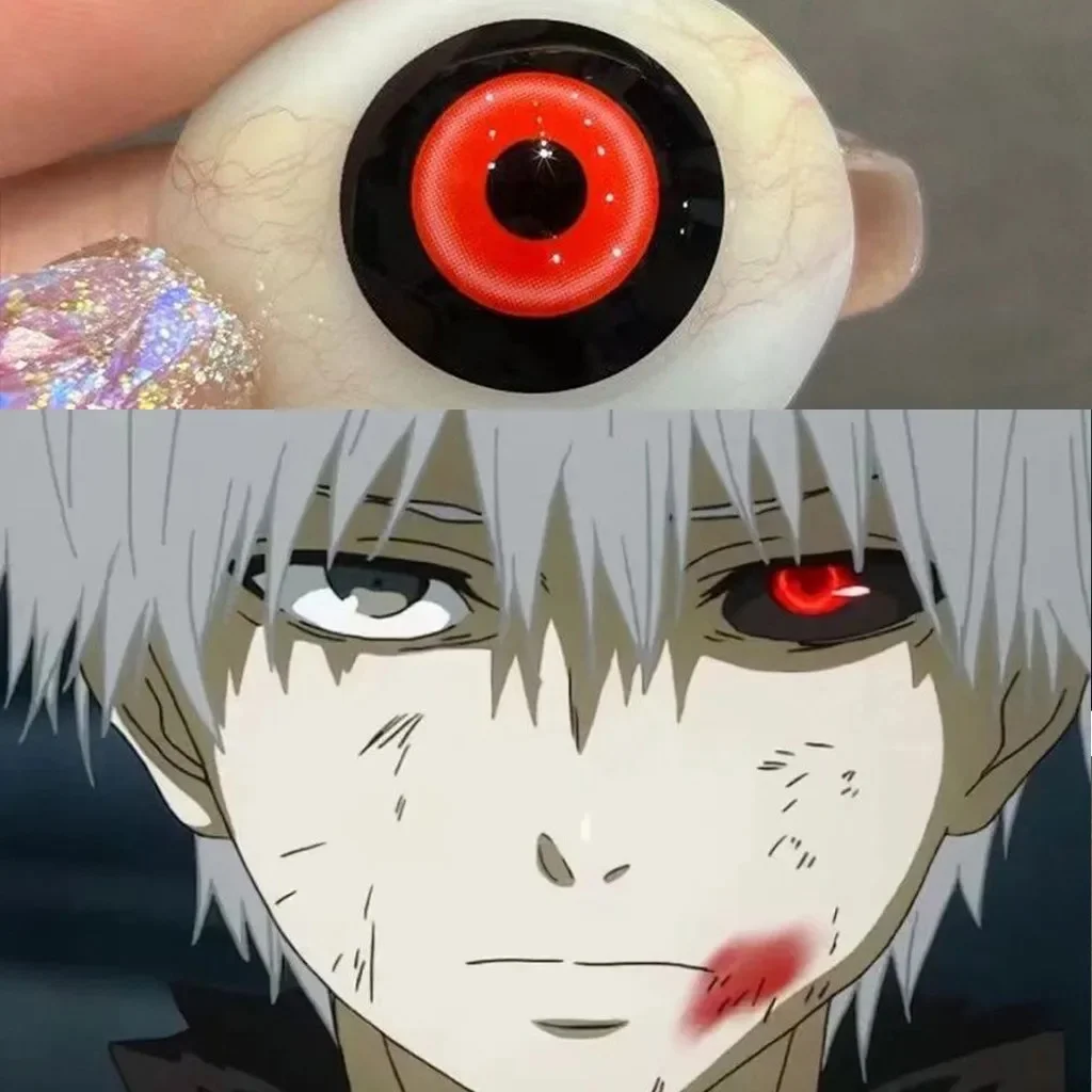 Absolvent 1 Paar Kaneki Ken Cosplay Farbkontaktlinsen Halloween Anime Kontakte