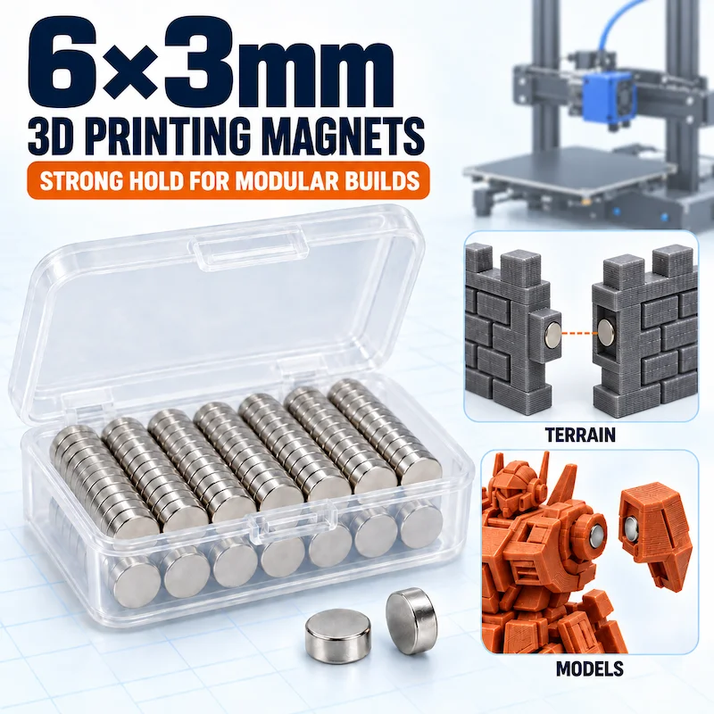 3D Printing Tools Kit 6x3mm Powerful Round Magnet N35 NdfeB Permanent Magnetic Imanes 3D Printer DIY Creative Model Components