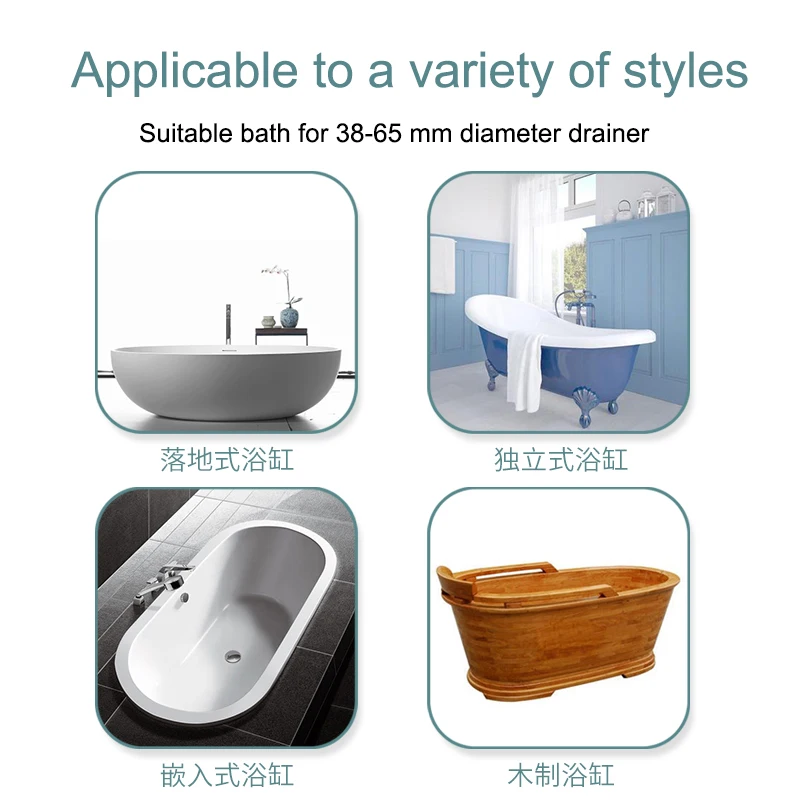 Accessori per scolapiatti per vasca da bagno 40/45/60/68mm valvola di scarico per deodorante per vasca in legno con nucleo rimbalzante interamente in rame