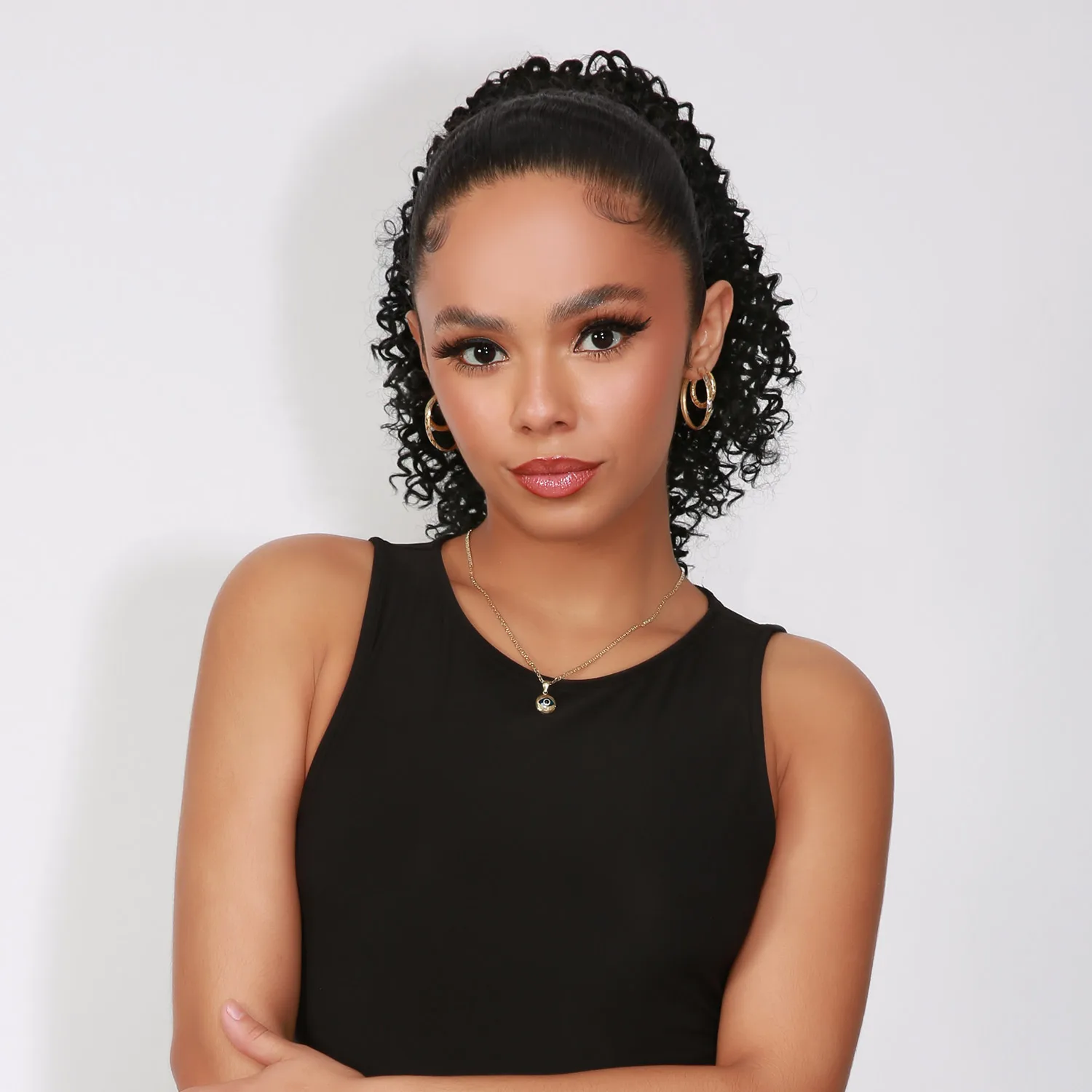 

Синтетический хвост с мгновенным блеском на шнурке, спиральный завиток, 12 дюймов