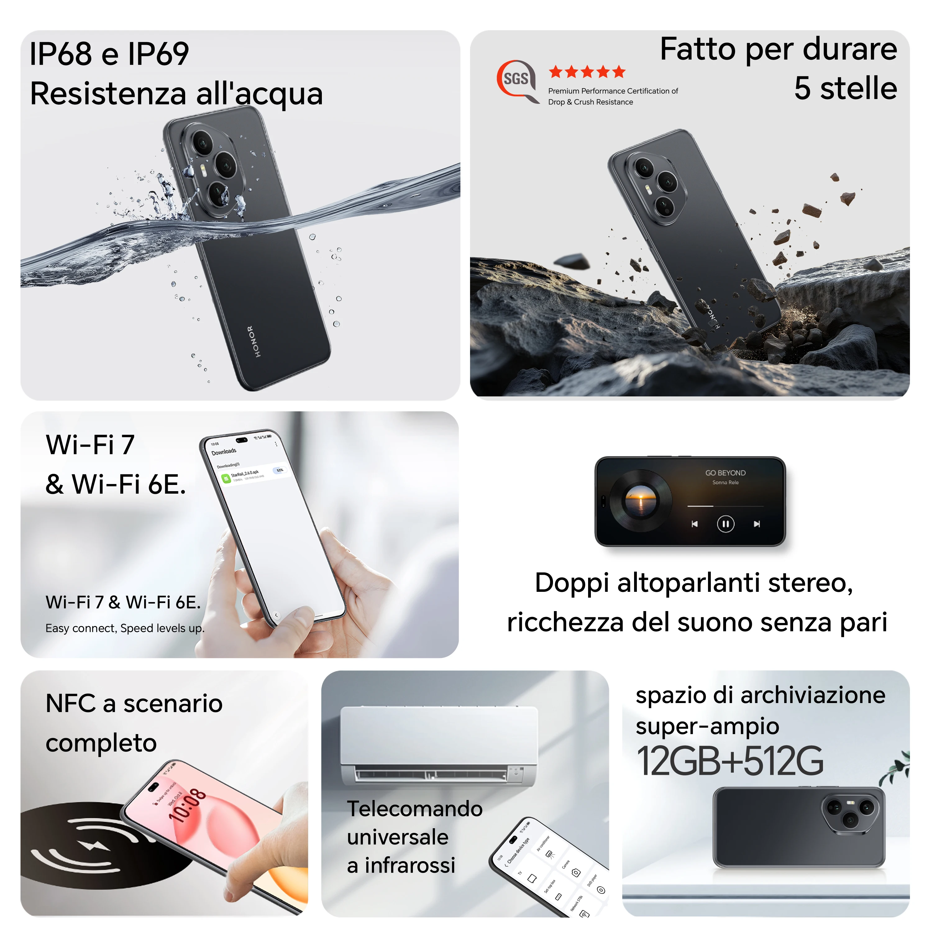 Teléfono Inteligente HONOR 400 Pro 5G con 12 GB de RAM y 512 GB de ROM, Cámara IA Ultraclara de 200 MP, Pantalla AMOLED de 6.7 Pulgadas con Eye Comfort, Teléfono Móvil con Snapdragon 8 Gen 3, Doble SIM NFC, 5300 mAh 8
