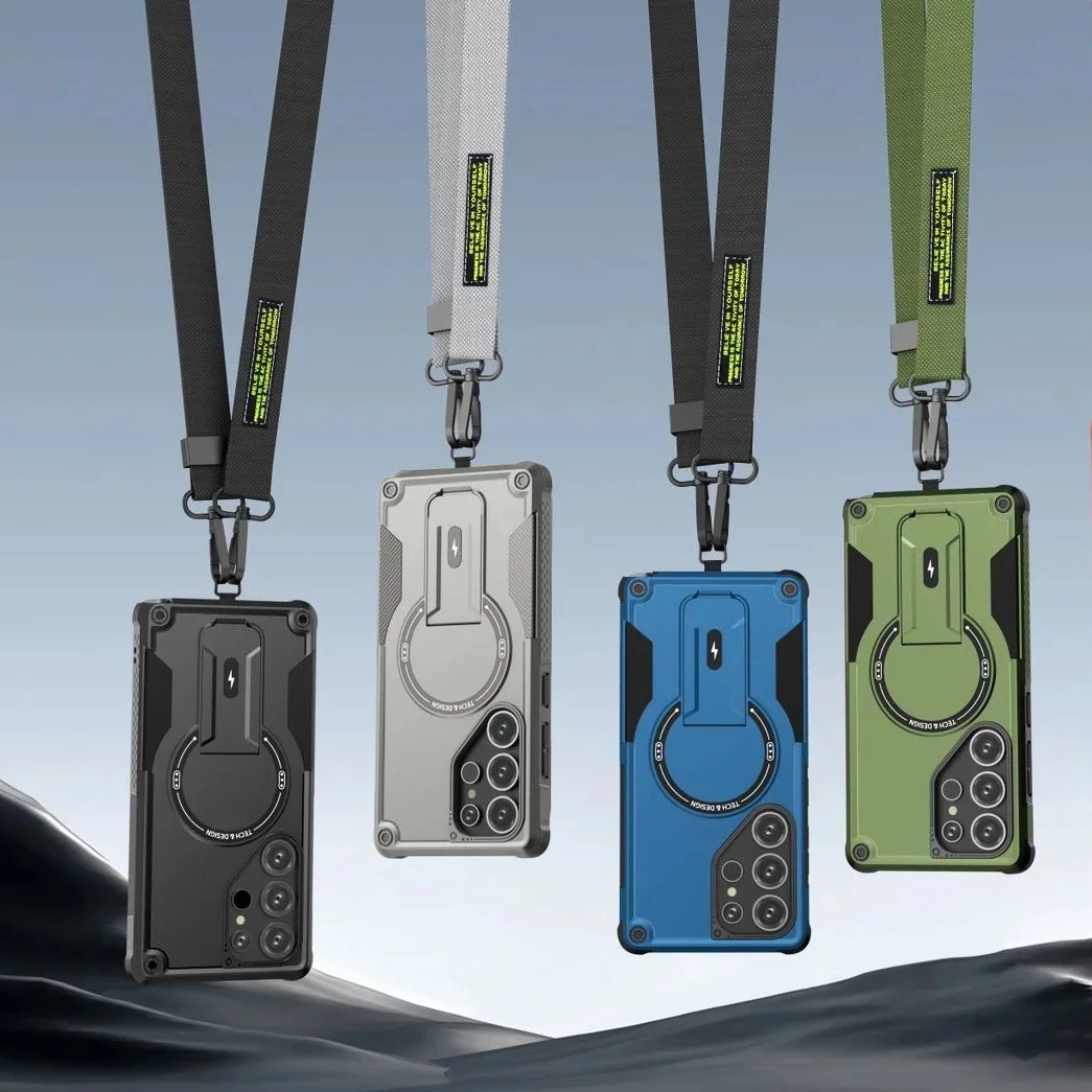 Coques de protection robustes avec dragonne pour Samsung Galaxy S26 Ultra S25 FE S24 Plus A17 A57 A37 A26 A56 A36 A16 A55 A35 A15 A14 A54