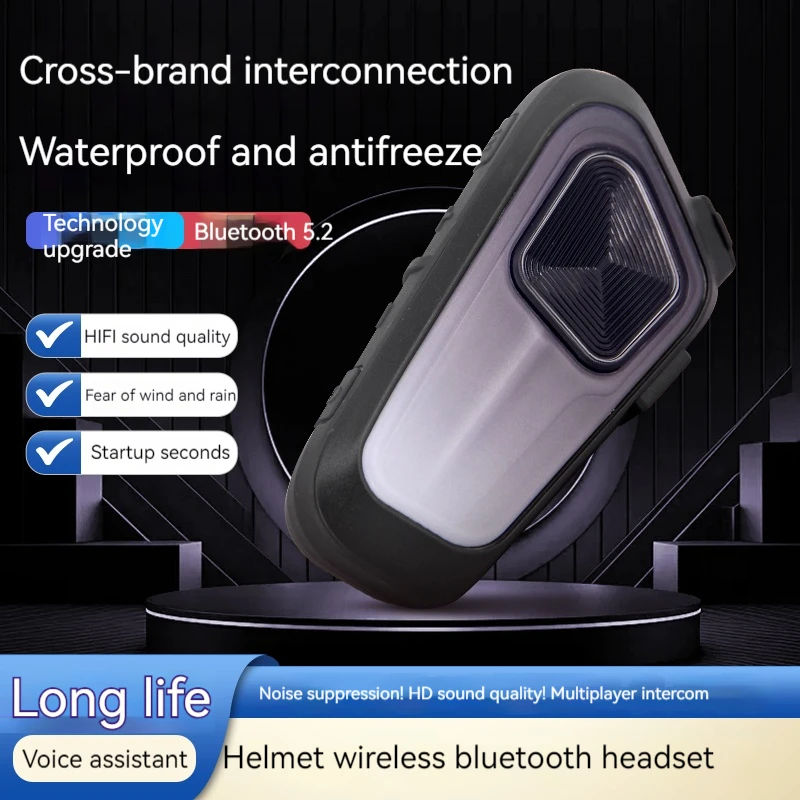 Motorcycle Bluetooth Helmet Intercom Headset Skiing Earphone Noise Cancellation HiFi Lossless Sound 8 Riders Up to 2000M Motorcy