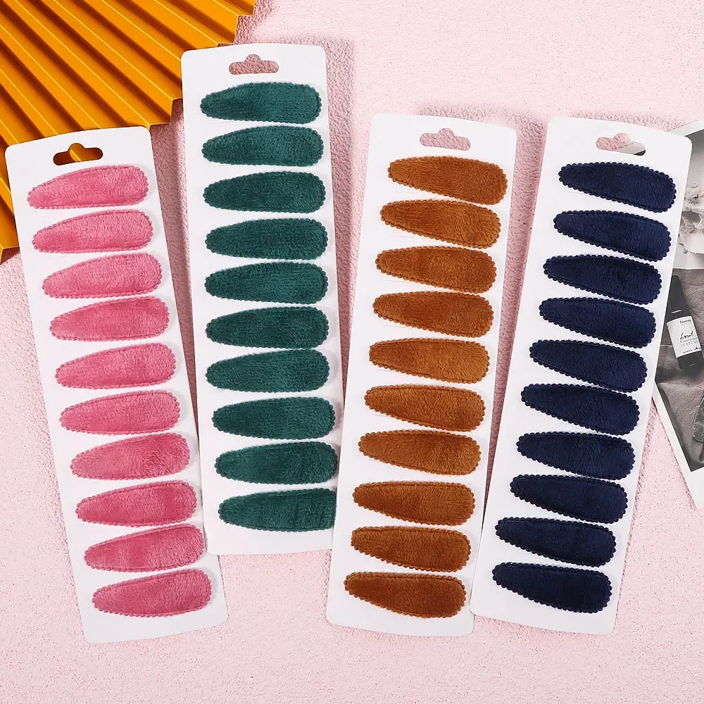 10 sztuk/zestaw kobiety solidny pluszowy zatrzask BB klip dla dziewczynek szpilka Barrettes śliczne spinki do włosów nakrycia głowy dziecięce akcesoria do włosów hurtownia — zdjęcie 2