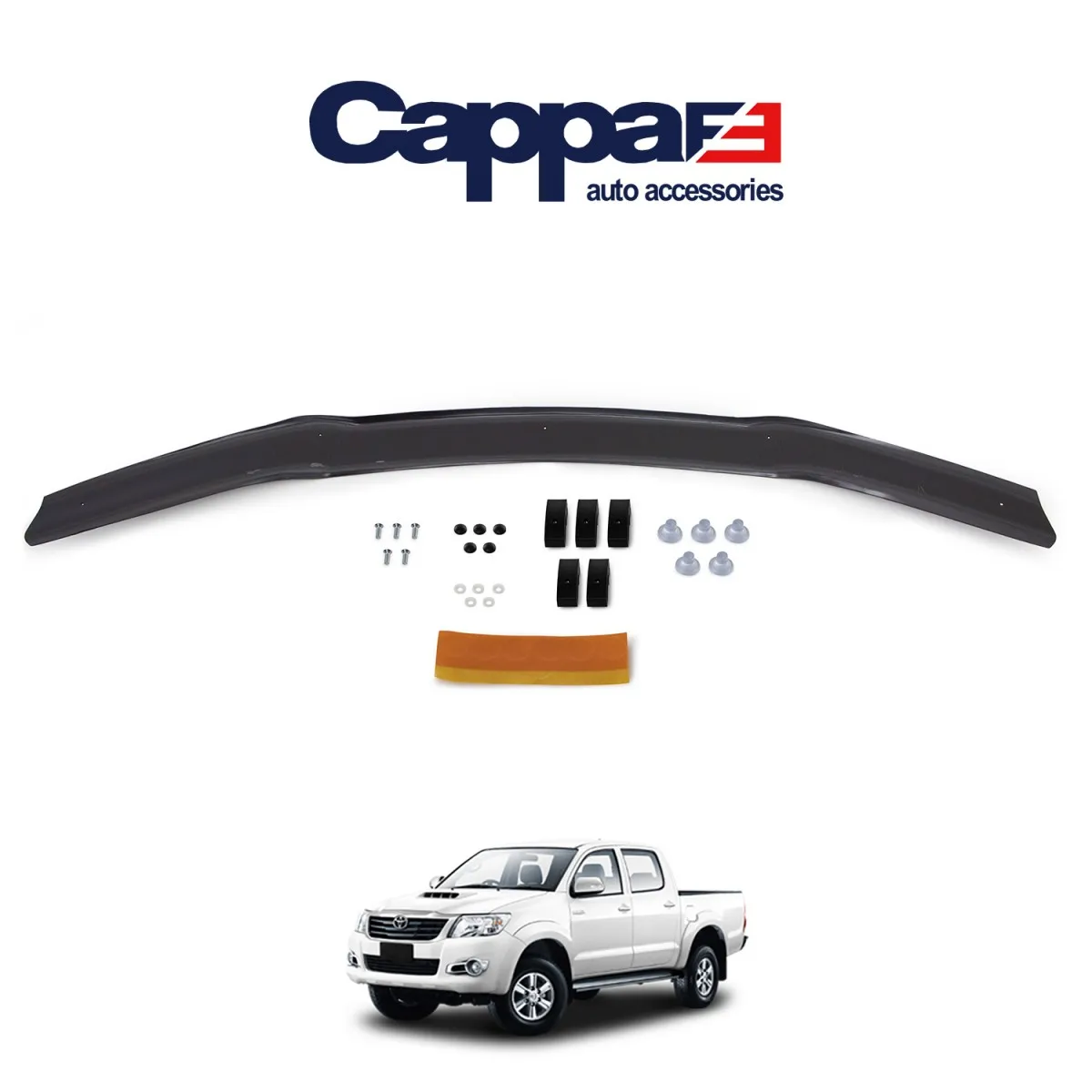 

FOR TOYOTA Hilux 2012 to 2015 Front Hood Protection Spoiler Front Bug Shield Hood Deflector Guard -Glossy Black AUTO STYLING