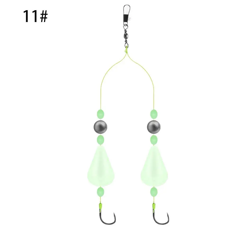 Doppelhaken-Angelvorrichtungen mit Nachtlicht-Design, Doppelte Auftriebskraft & Reverse Bottom Ready Made Pesca Karpfen-Rigs Angelköder