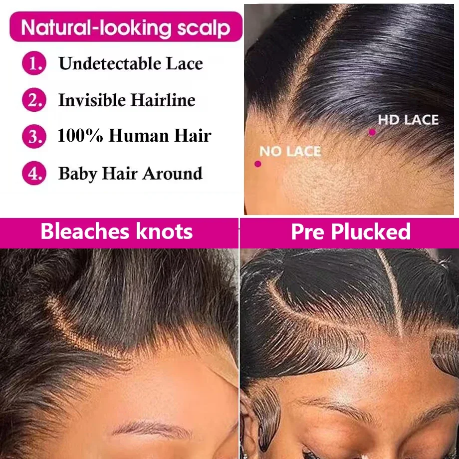 Body Wave 100% Human Hair Wigs 13x6 Lace Frontal Wigs Pre Plucked Natural Black Wigs Human Hair For Women Glueless Wig No Glue view 5
