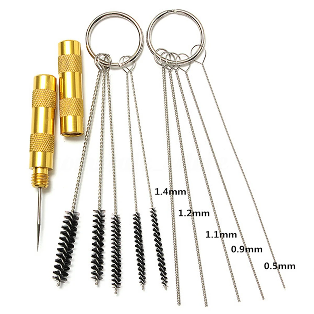 11pcs /set Airbrush Spray Gun Nozzle Cleaning Kit Needle & Brush Set Repair Tool