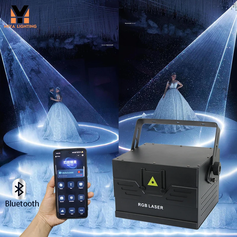 

APP Control ILDA 3D Animation Stage Laser Light 10W RGB Stage Scanner Projector Effect DJ Party Wedding Laser Lights for Bar KTV