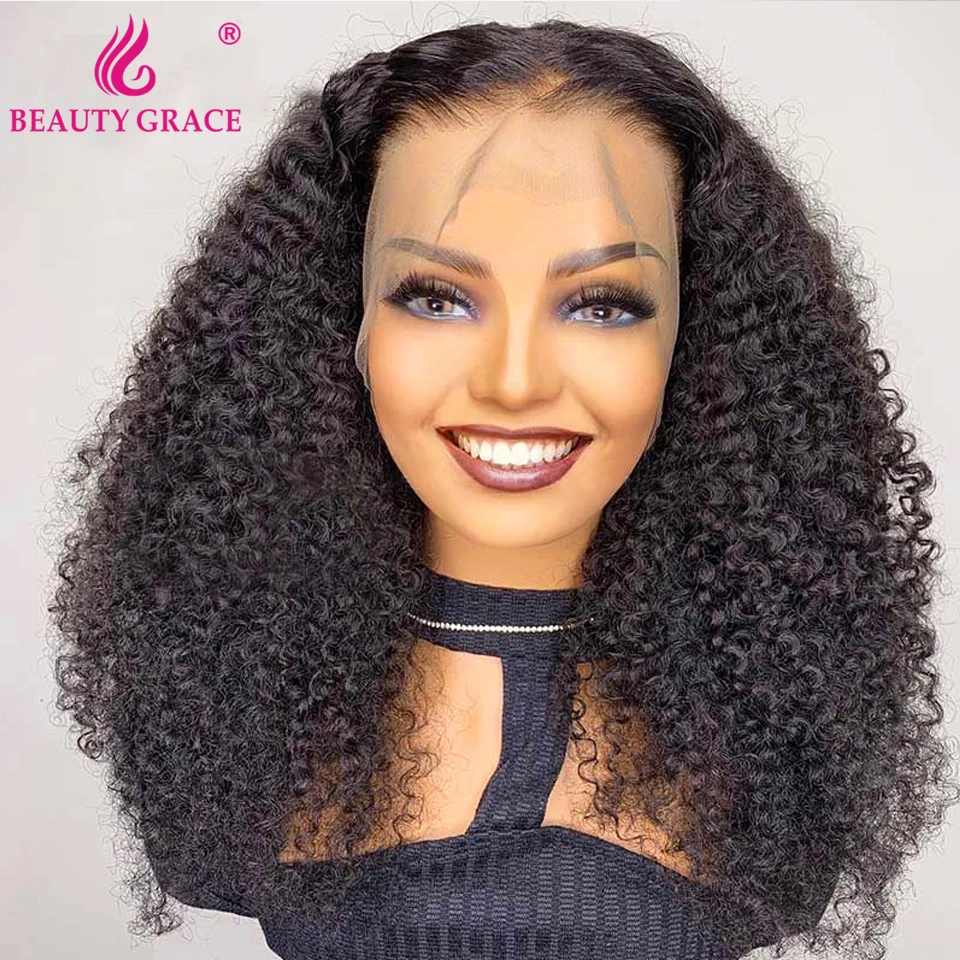 Brazilian 30 Inch Kinky Curly Lace Front Human Hair Wigs On Sale Clearance Transparent HD Curly 13X4 Lace Frontal Wigs For Women