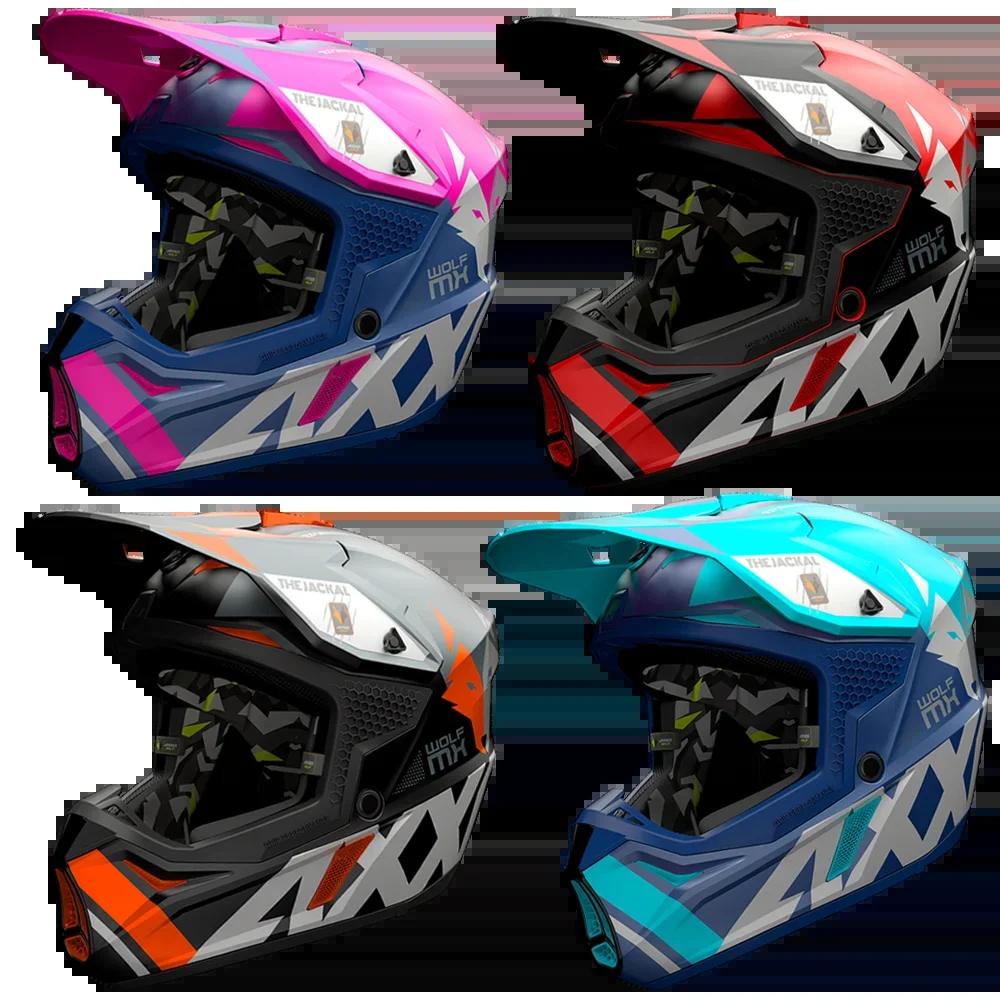 Axxis-Off-Road Capacete Da Motocicleta, Jaqueta LOLF, Unisex, 5 Cores, Tamanhos S ao XL, MX803,