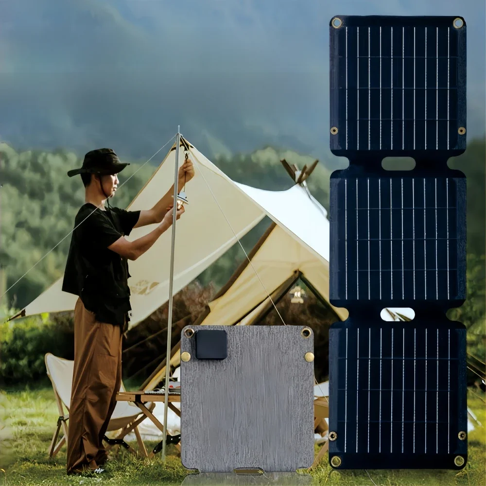 800W Solar Folding Panel Portable Bag USB+DC Output Solar Charger Outdoor Power Supply for Home Mobile Phone Power Generator