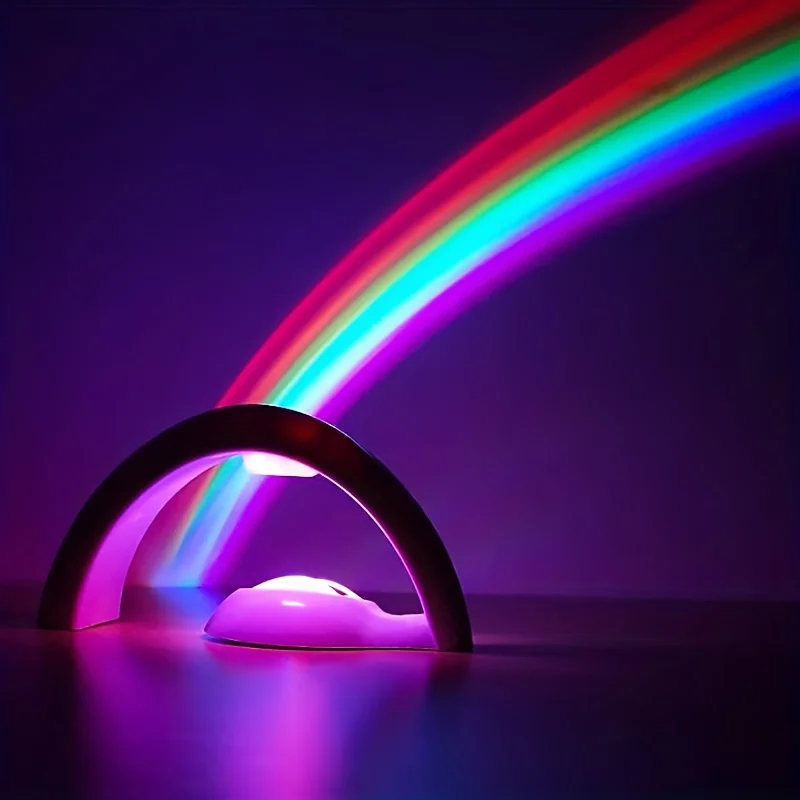 LED Colorido Rainbow Night Light, Lâmpada Romântica Do Projetor Do Céu, Decoração Do Quarto De Casa