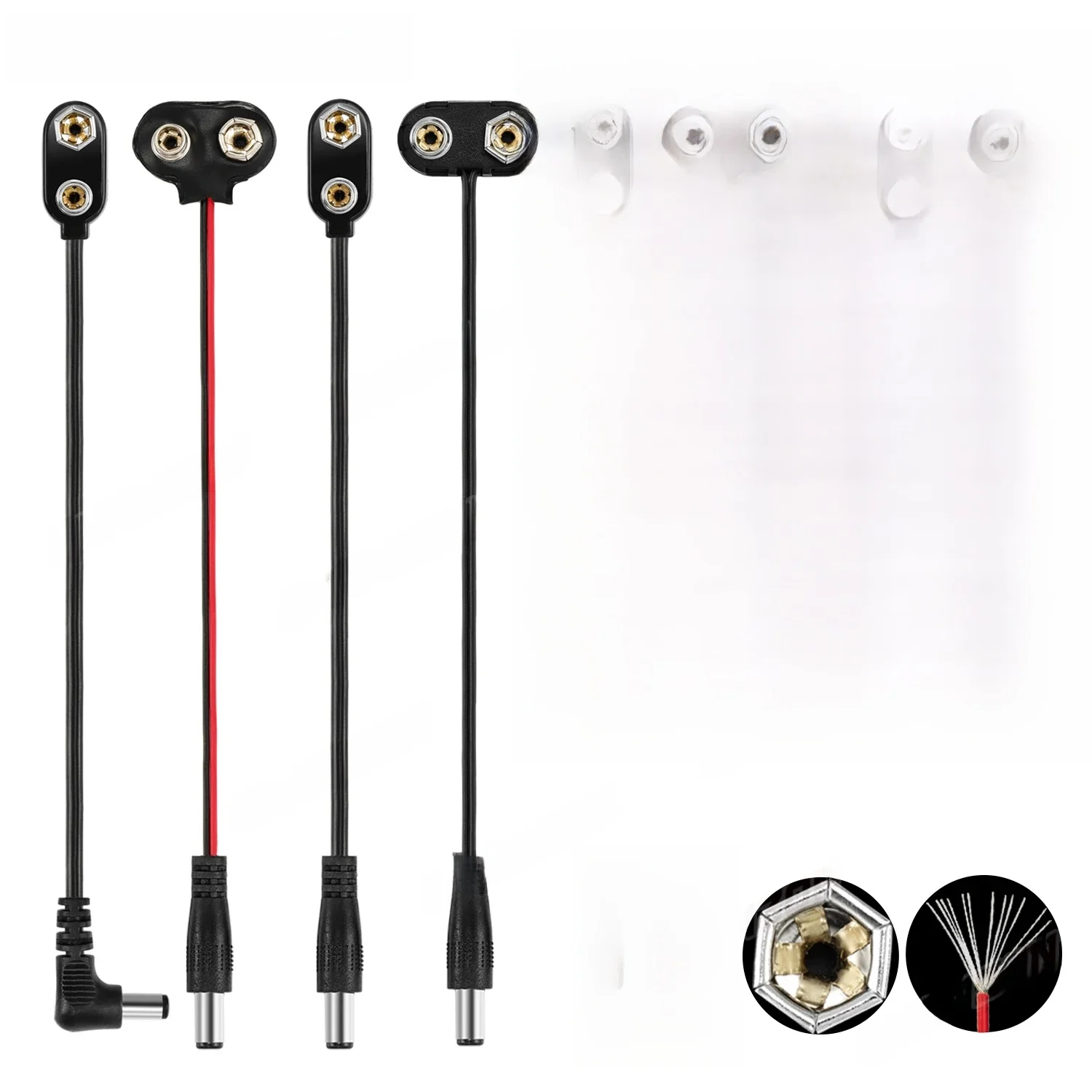 5 sztuk 9V Złącze zasilania akumulatora DC Jack męski Arduino Snap Clip Adapter 9V Uchwyt przewodu Kabel 9Volt D C Gniazdo prowadzące Wtyczka Beczka — zdjęcie produktu 6