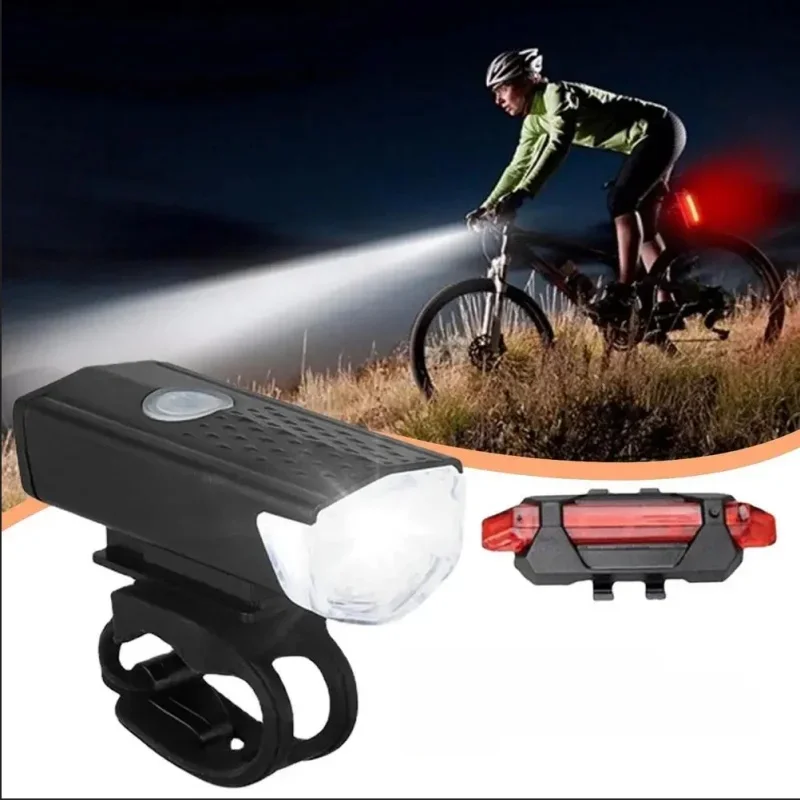 AliExpress NONE USB Rechargeable Bike Light Set Front Light with Taillight Easy to Install 3 Modes Bicycle Accessories for the Bicycle